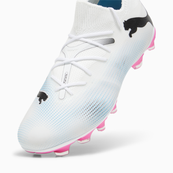 FUTURE 7 MATCH FG/AG Football Boots, PUMA White-PUMA Black-Poison Pink, large-ZAF