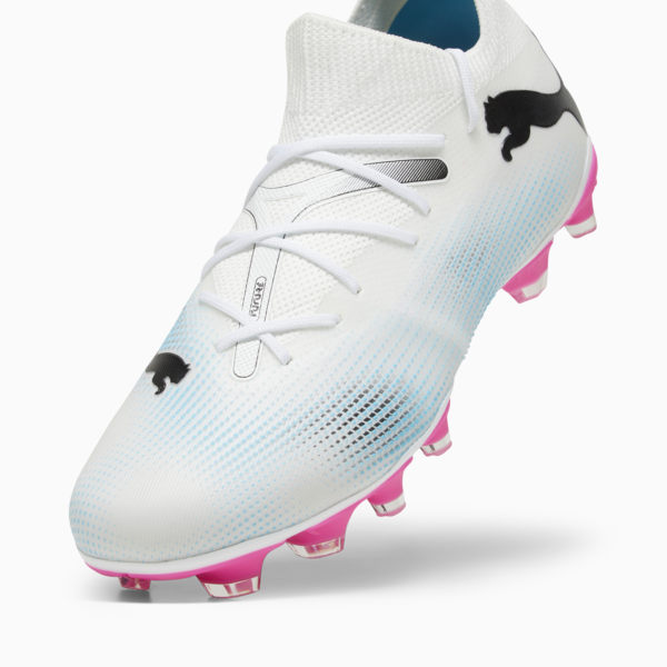 Botines de fútbol FUTURE 7 MATCH FG/AG para mujer, PUMA White-PUMA Black-Poison Pink, large-ARG