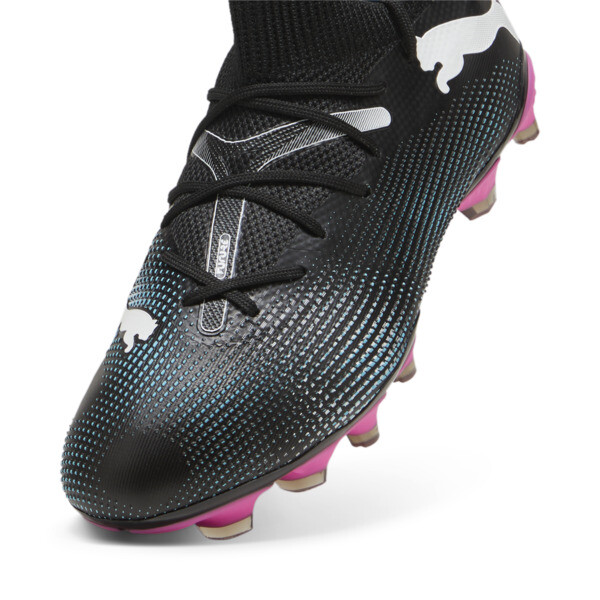 Botín de fútbol FUTURE 7 MATCH FG/AG para mujer, PUMA Black-PUMA White-Poison Pink, large-ARG