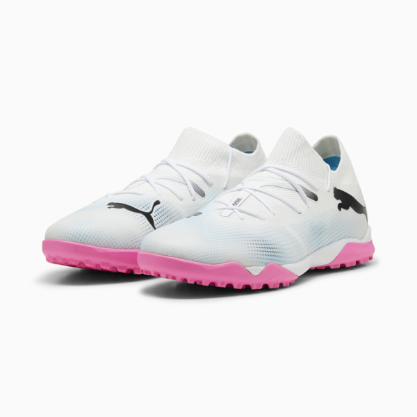 FUTURE 7 MATCH TT Football Boots, PUMA White-PUMA Black-Poison Pink, large-ZAF