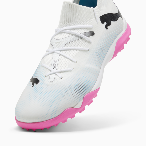 FUTURE 7 MATCH TT Football Boots, PUMA White-PUMA Black-Poison Pink, large-ZAF