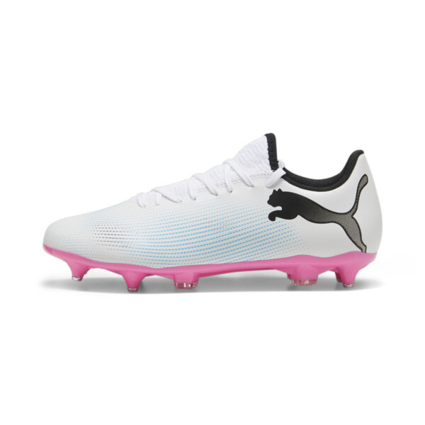 FUTURE 7 PLAY MxSG Football Boots, PUMA White-PUMA Black-Poison Pink, large-ZAF