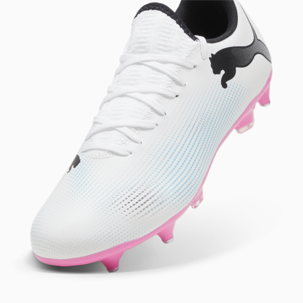 FUTURE 7 PLAY MxSG Football Boots, PUMA White-PUMA Black-Poison Pink, large-ZAF