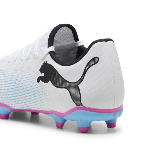 FUTURE 7 PLAY FG/AG Football Boots, PUMA White-PUMA Black-Poison Pink, large-ZAF