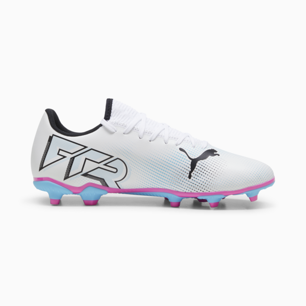 FUTURE 7 PLAY FG/AG Football Boots, PUMA White-PUMA Black-Poison Pink, large-ZAF