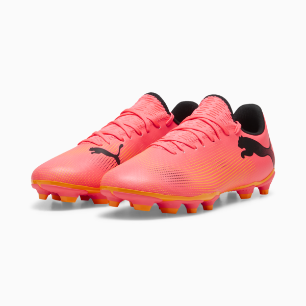 FUTURE 7 PLAY FG/AG Football Boots, Sunset Glow-PUMA Black-Sun Stream, large-ZAF