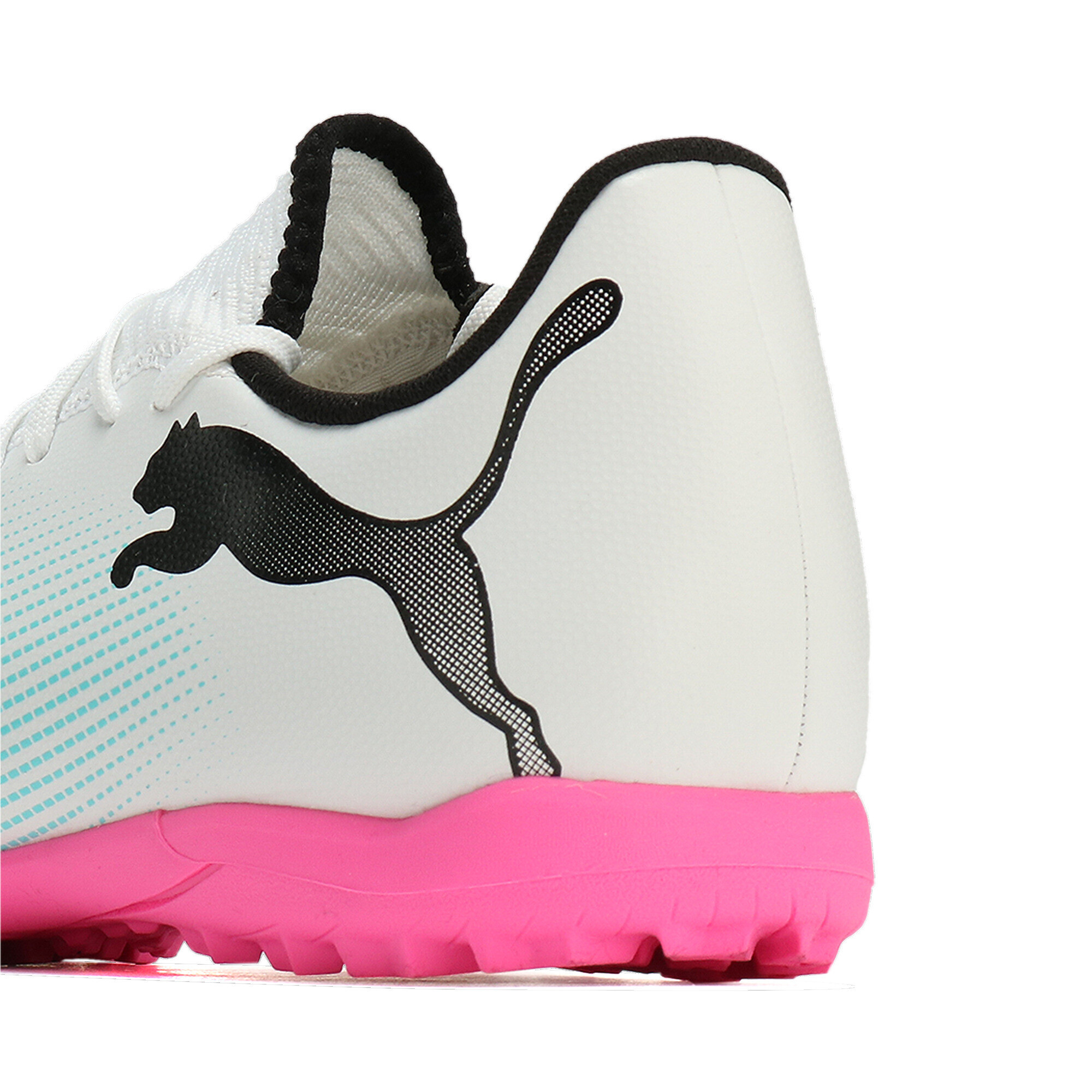 Men's PUMA FUTURE 7 PLAY TT Football Boots In White/Pink, Size EU 45