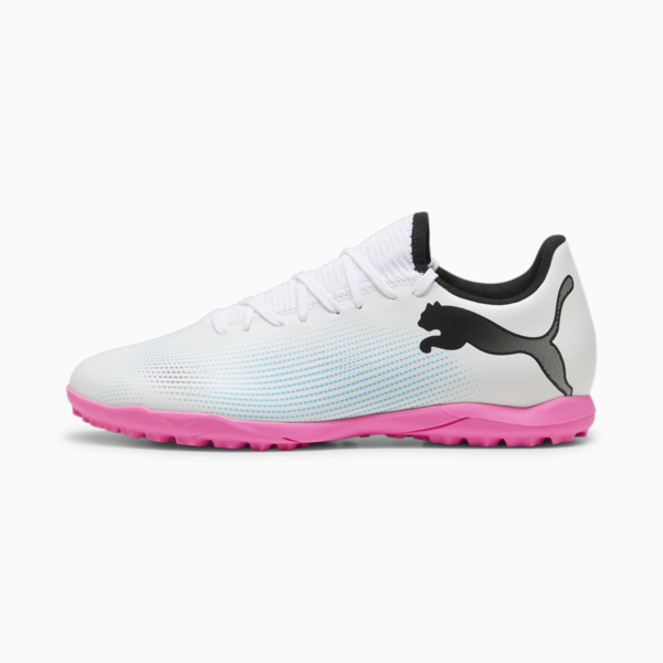 FUTURE 7 PLAY TT Football Boots, PUMA White-PUMA Black-Poison Pink, large-ZAF