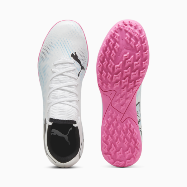 FUTURE 7 PLAY TT Football Boots, PUMA White-PUMA Black-Poison Pink, large-ZAF