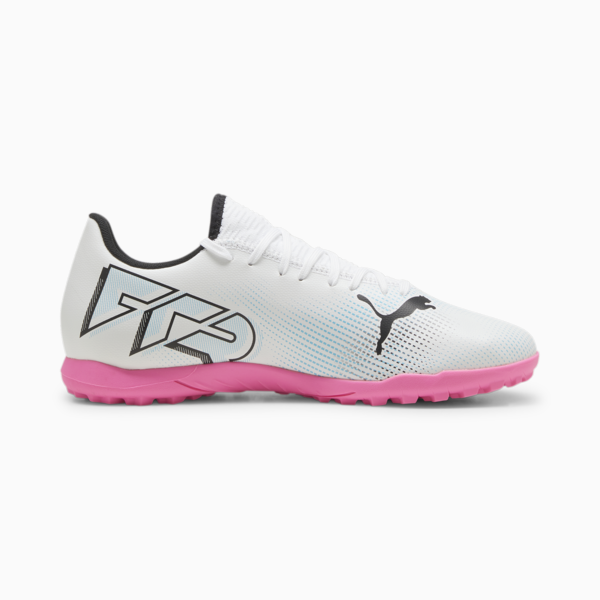 FUTURE 7 PLAY TT Football Boots, PUMA White-PUMA Black-Poison Pink, large-ZAF