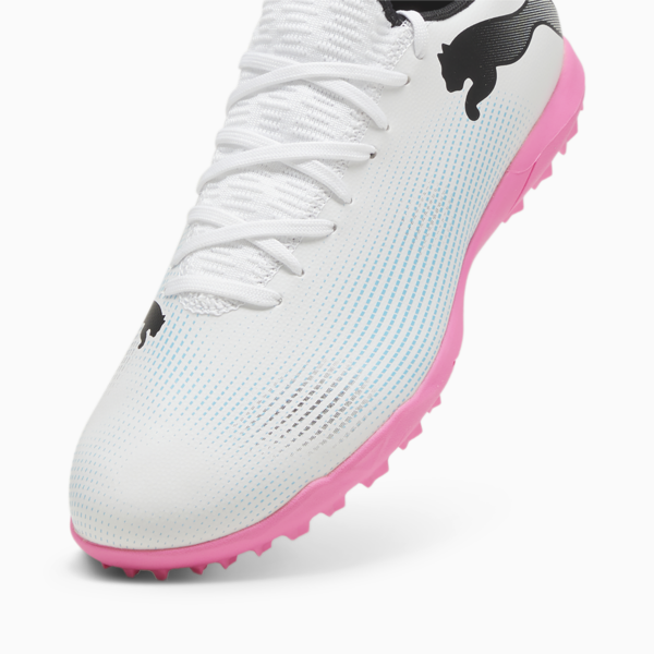 FUTURE 7 PLAY TT Football Boots, PUMA White-PUMA Black-Poison Pink, large-ZAF