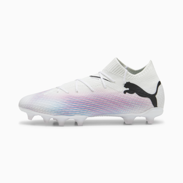 FUTURE 7 PRO FG/AG Youth Football Boots, PUMA White-PUMA Black-Poison Pink, large-ZAF