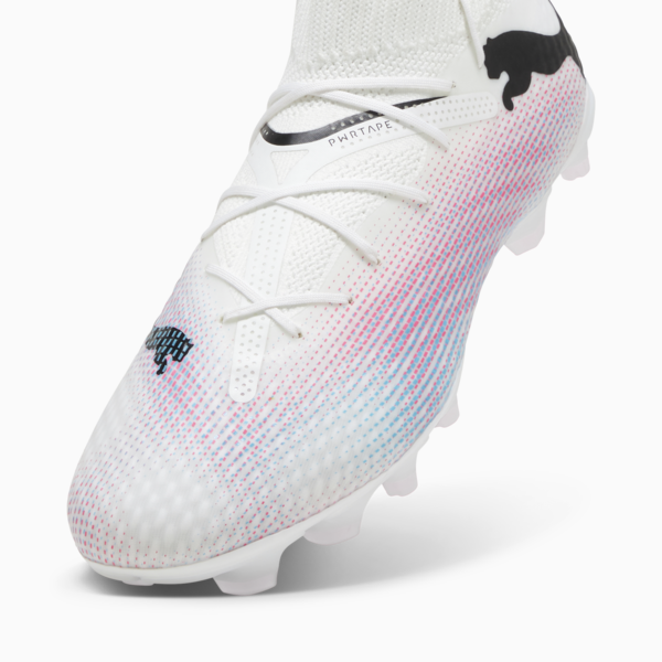 FUTURE 7 PRO FG/AG Youth Football Boots, PUMA White-PUMA Black-Poison Pink, large-ZAF