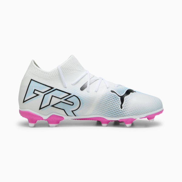 FUTURE 7 MATCH FG/AG Youth Football Boots, PUMA White-PUMA Black-Poison Pink, large-MEX