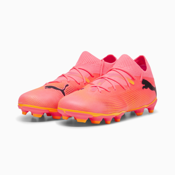 FUTURE 7 MATCH FG/AG Youth Football Boots, Sunset Glow-PUMA Black-Sun Stream, large-ZAF
