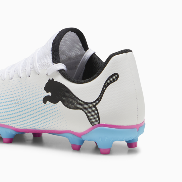 FUTURE 7 PLAY FG/AG Youth Football Boots, PUMA White-PUMA Black-Poison Pink, large-ZAF