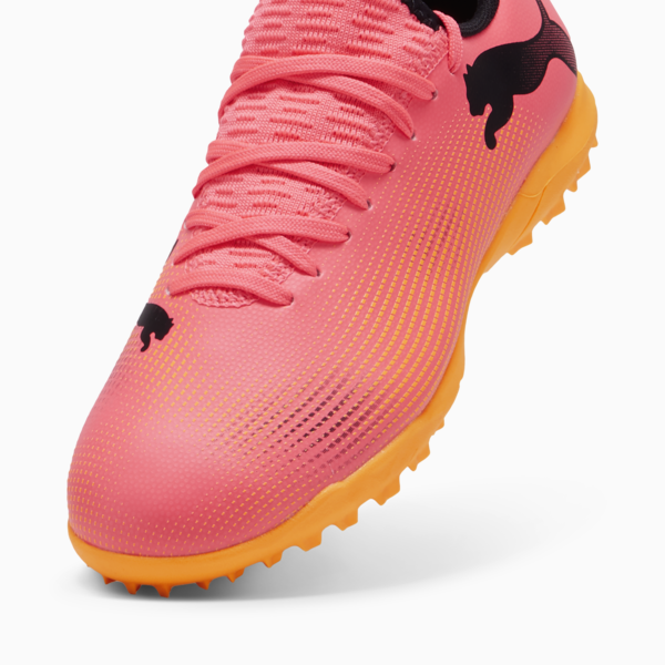 FUTURE 7 PLAY TT Youth Football Boots, Sunset Glow-PUMA Black-Sun Stream, large-ZAF