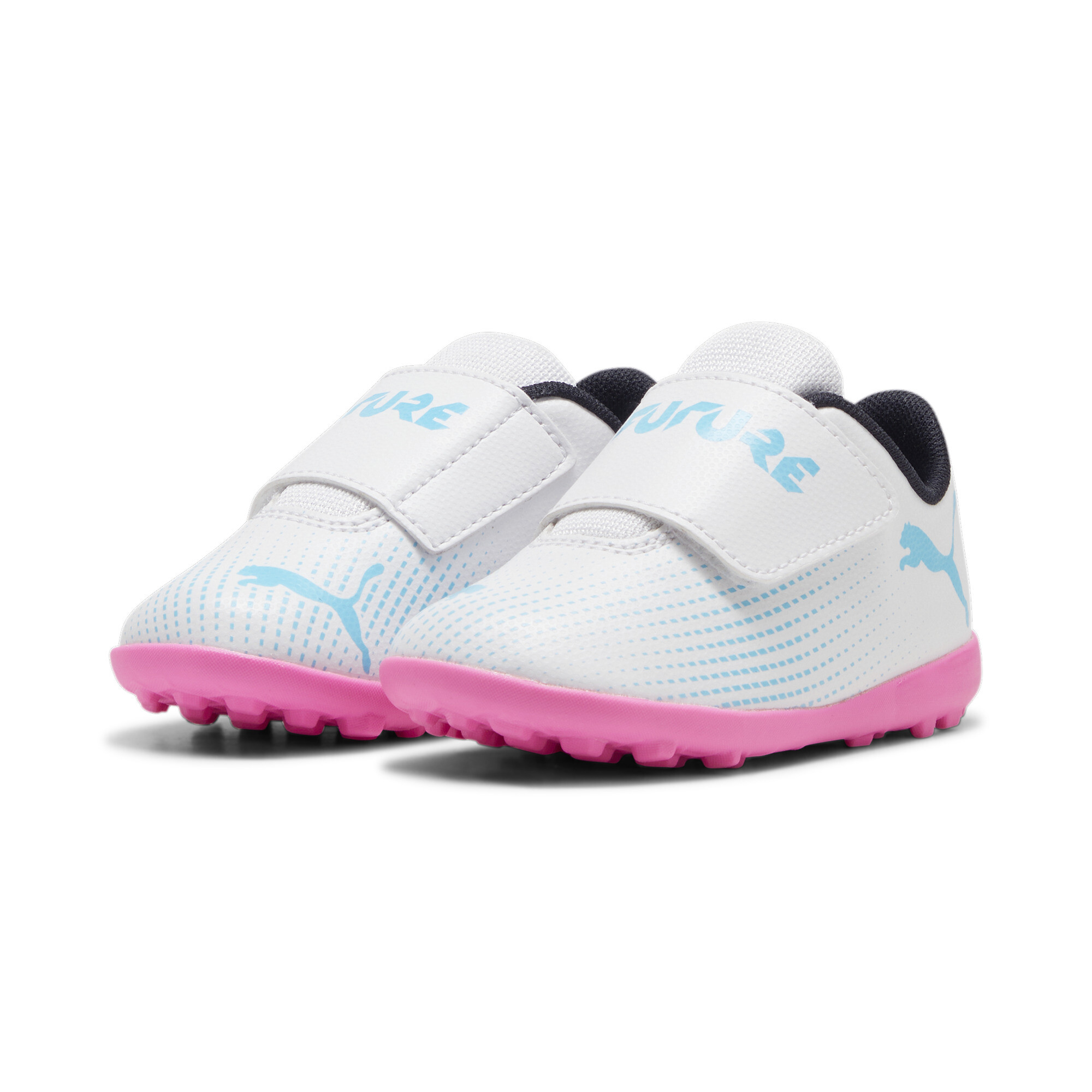 Kids' PUMA FUTURE 7 PLAY TT Toddlers' Football Boots In White/Pink, Size EU 27