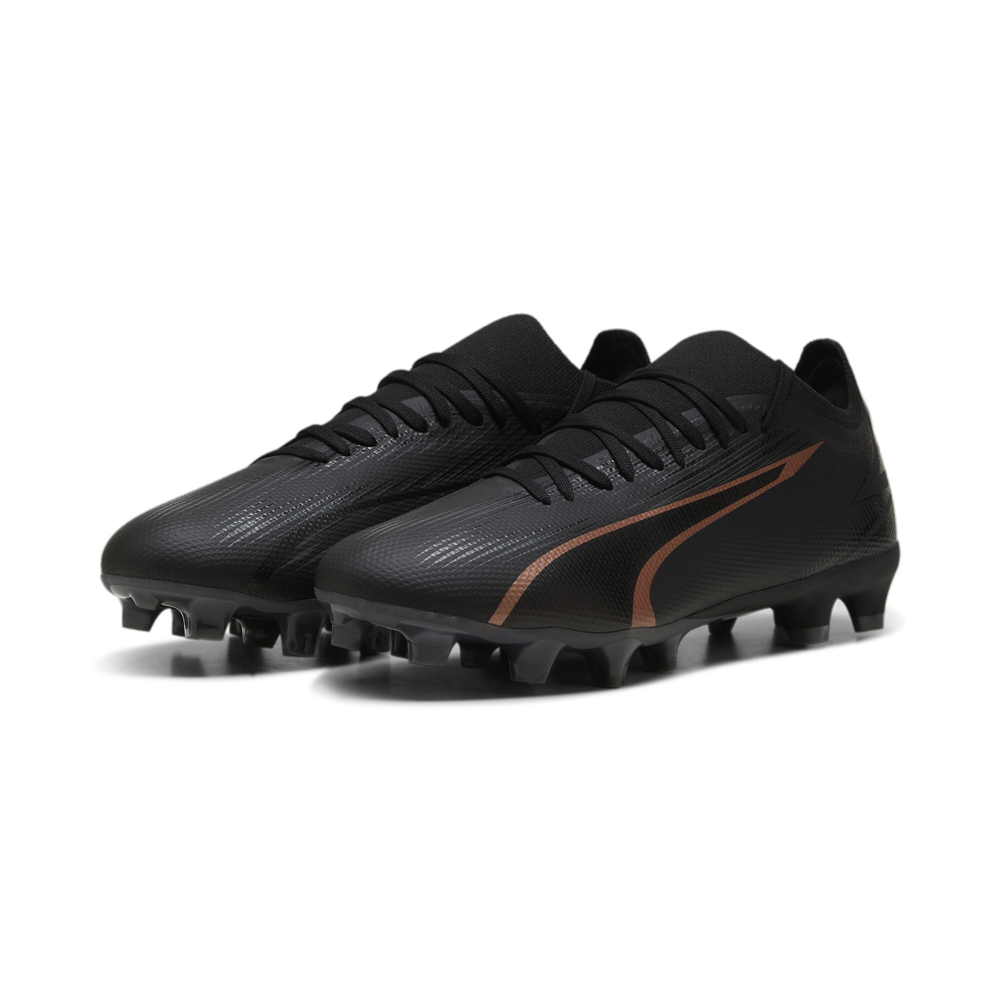 Men's PUMA ULTRA MATCH FG/AG Football Boots In 10 - Black, Size EU 40