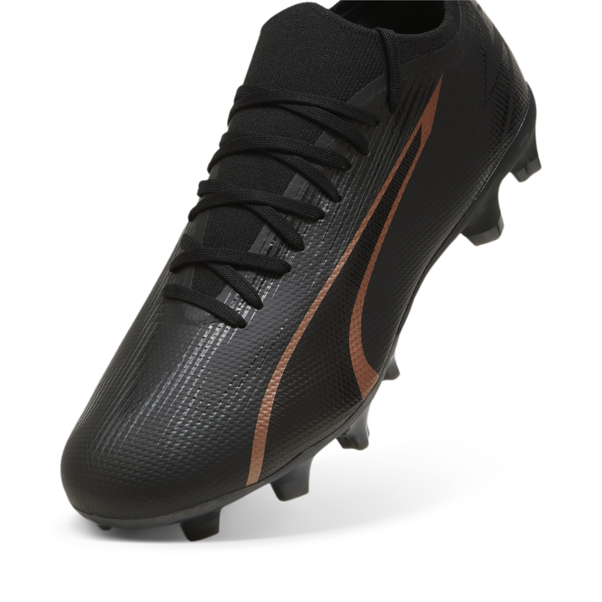 Men's PUMA ULTRA MATCH FG/AG Football Boots In Black, Size EU 40.5
