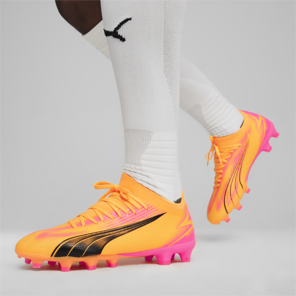 ULTRA MATCH FG/AG Football Boots Unisex, Sun Stream-PUMA Black-Sunset Glow, large-ZAF