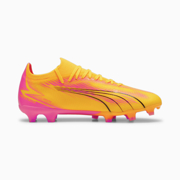 ULTRA MATCH FG/AG Football Boots Unisex, Sun Stream-PUMA Black-Sunset Glow, large-ZAF