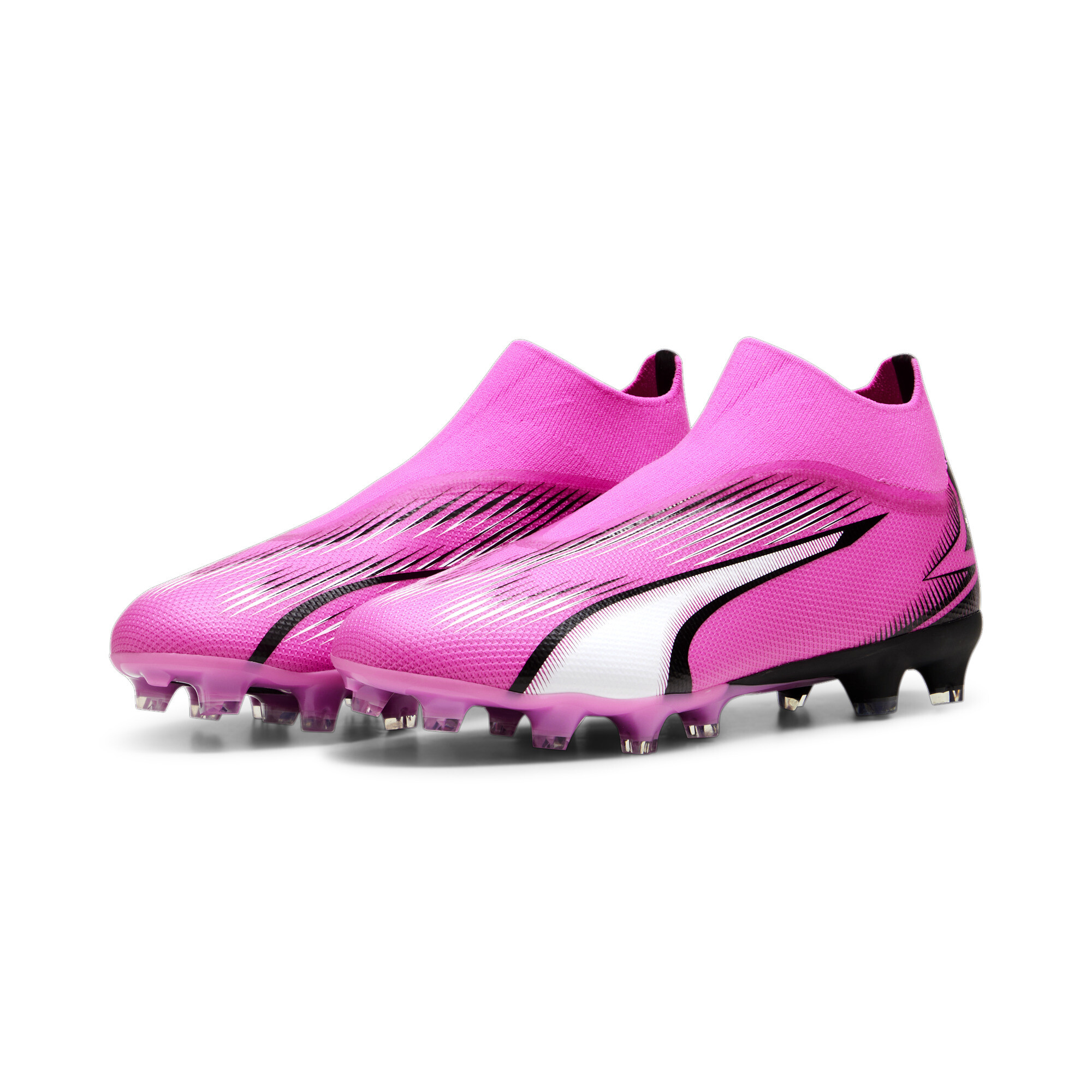 Men's PUMA ULTRA MATCH FG/AG Laceless Football Boots In Pink, Size EU 42