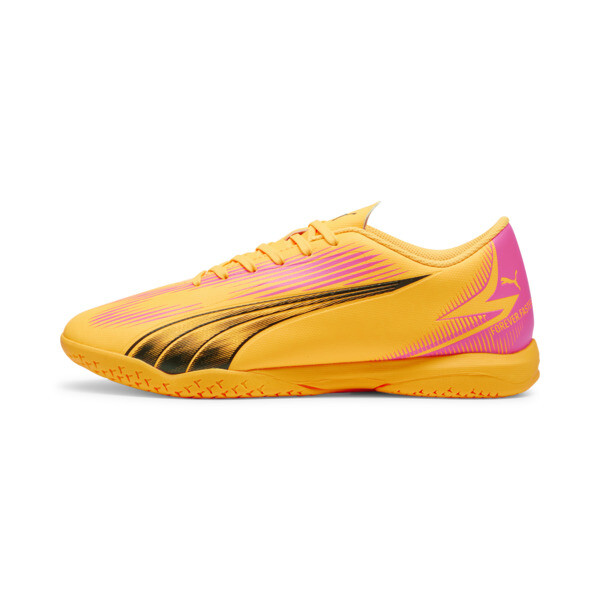 PUMA ULTRA PLAY Indoor Training Men's Soccer Cleats Shoes in Sun Stream/Black/Sunset Glow - 107766_03