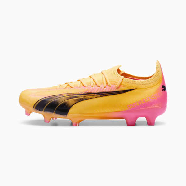 Botines de fútbol ULTRA ULTIMATE FG/AG para mujer, Sun Stream-PUMA Black-Sunset Glow, swatch-ARG