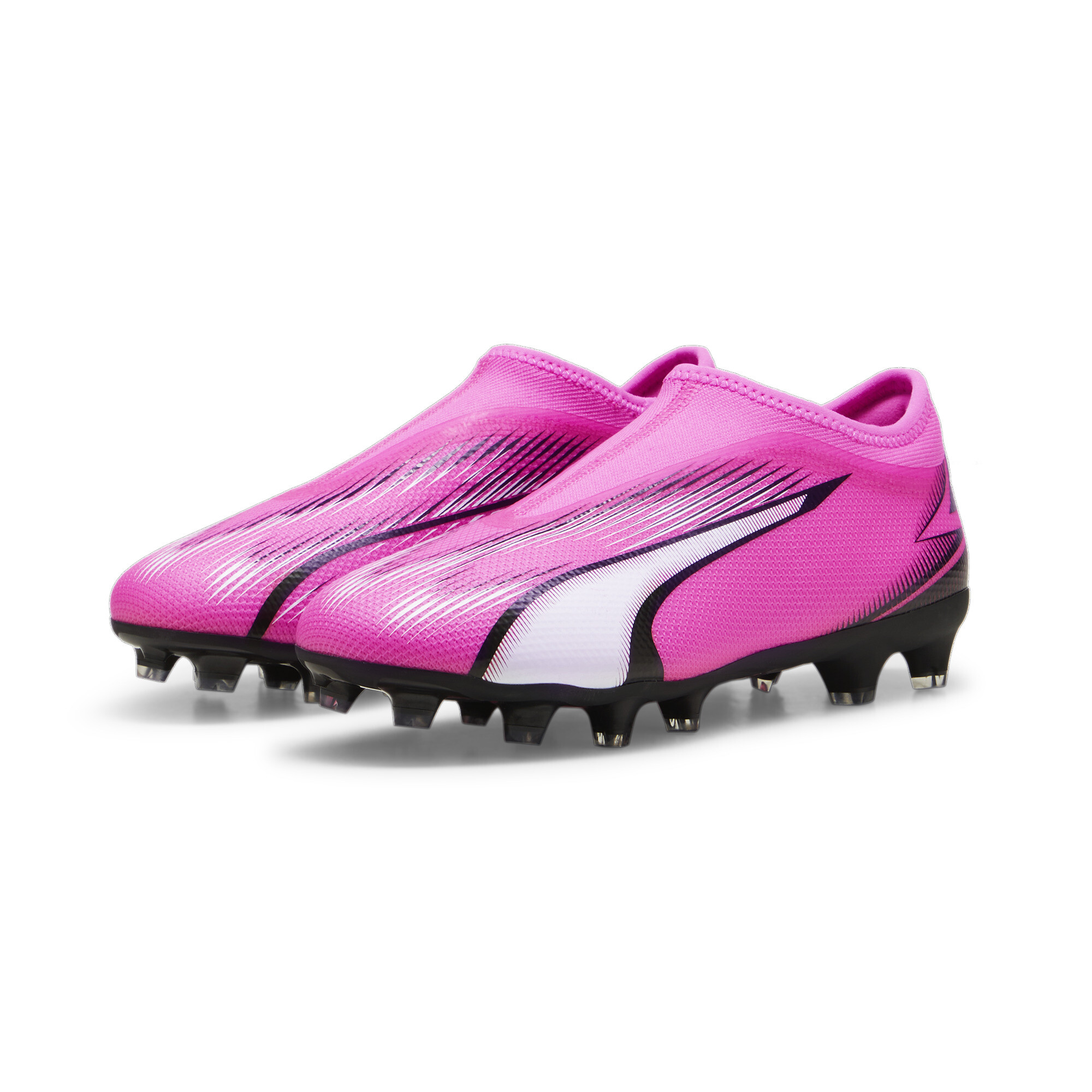 PUMA ULTRA MATCH FG/AG Laceless Youth Football Boots In Pink, Size EU 29