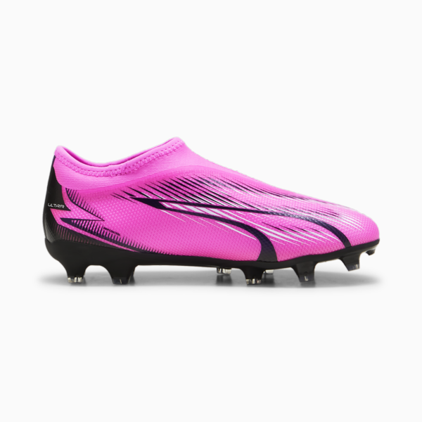 ULTRA MATCH FG/AG Laceless Youth Football Boots, Poison Pink-PUMA White-PUMA Black, large-ZAF