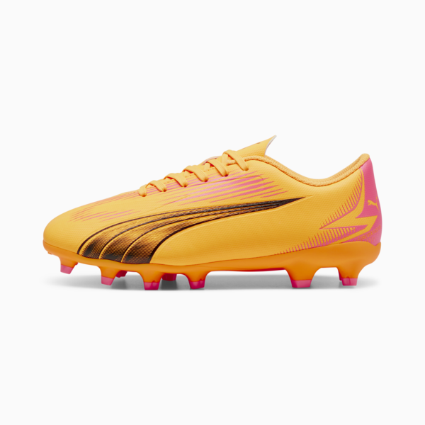 ULTRA PLAY FG/AG Youth Football Boots, Sun Stream-PUMA Black-Sunset Glow, large-ZAF