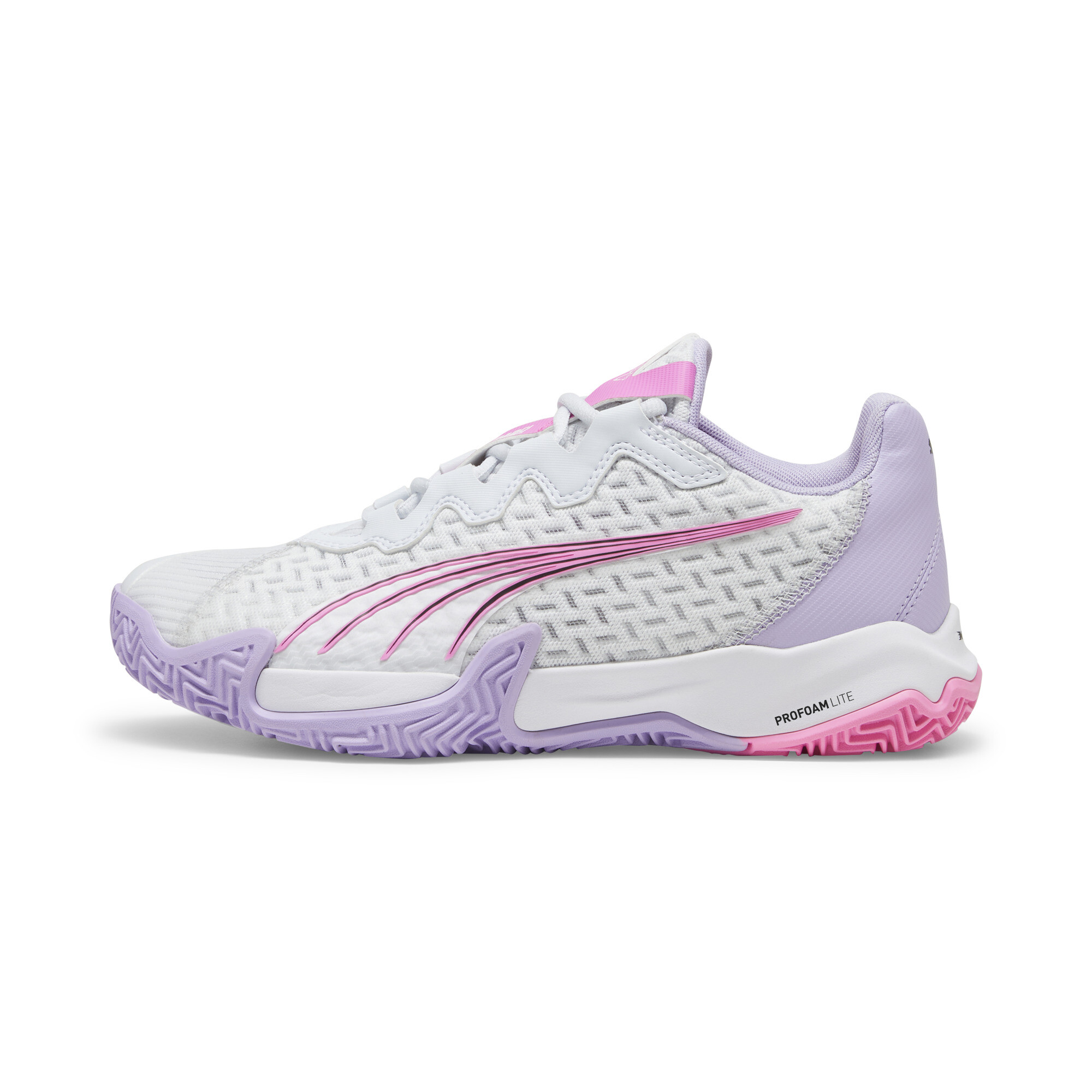 Puma NOVA Elite Padel-Schuhe Damen | Mit Colorful | Silver Mist/White/Vivid Violet | Größe: 37.5