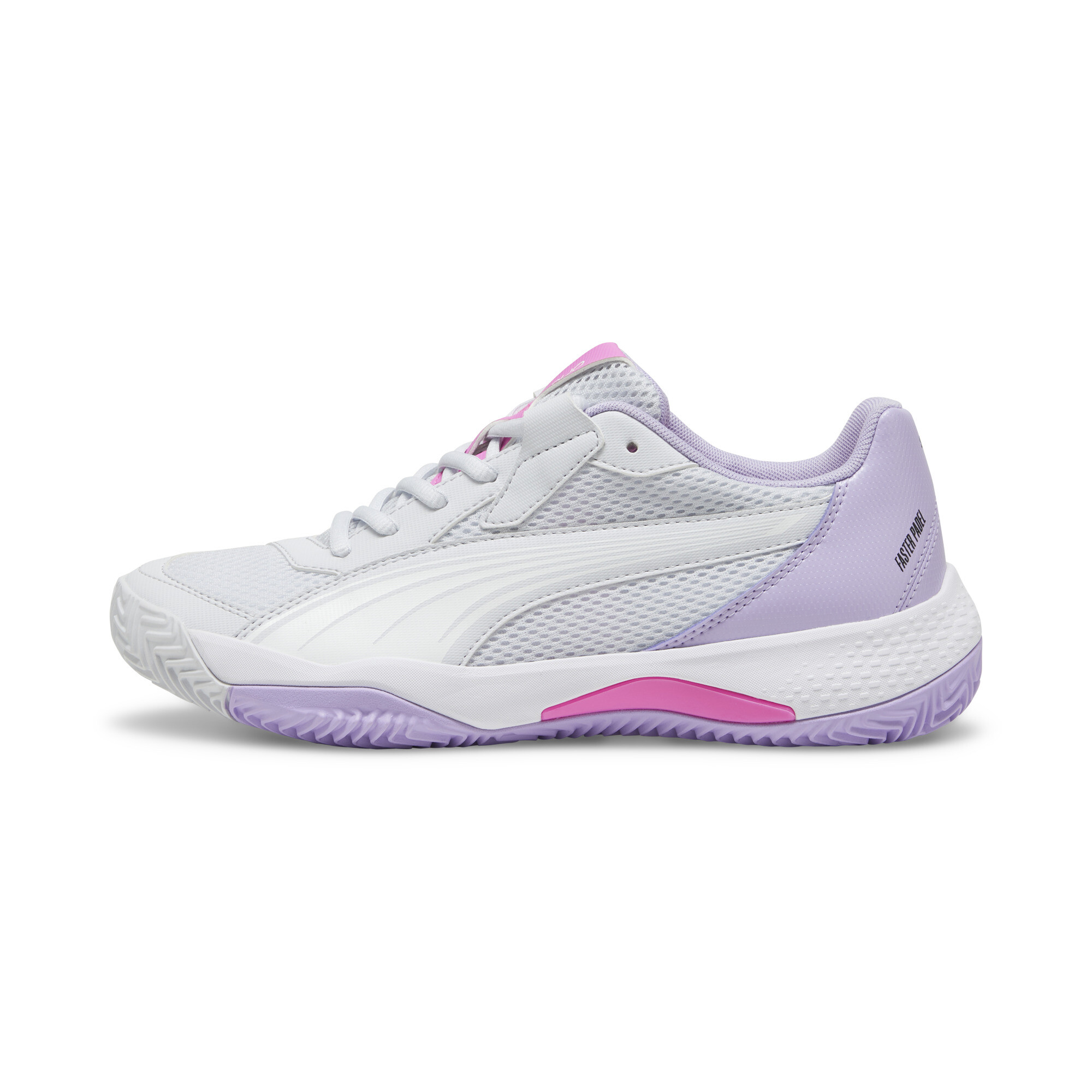 Puma NOVA Court Padel-Schuhe Damen | Silver Mist/White/Vivid Violet | Größe: 42