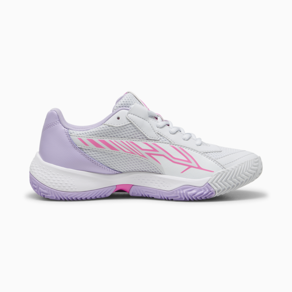 NOVA Court Women's Padel Shoes, Silver Mist-PUMA White-Vivid Violet, large-MEX