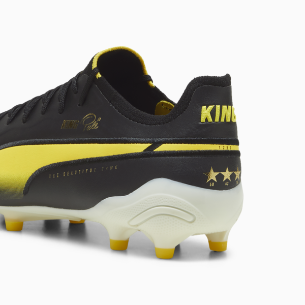 KING ULTIMATE Pelé FG/AG Football Boots Unisex, PUMA Black-PUMA White-Pelé Yellow-PUMA Gold-Frosted Ivory, large-ZAF