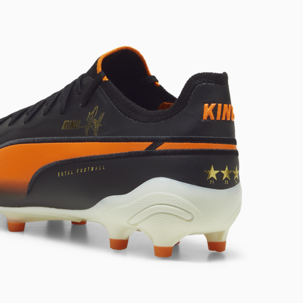 KING ULTIMATE Cruyff FG/AG Football Boots, PUMA Black-PUMA White-Rickie Orange-PUMA Gold-Frosted Ivory, large-ZAF