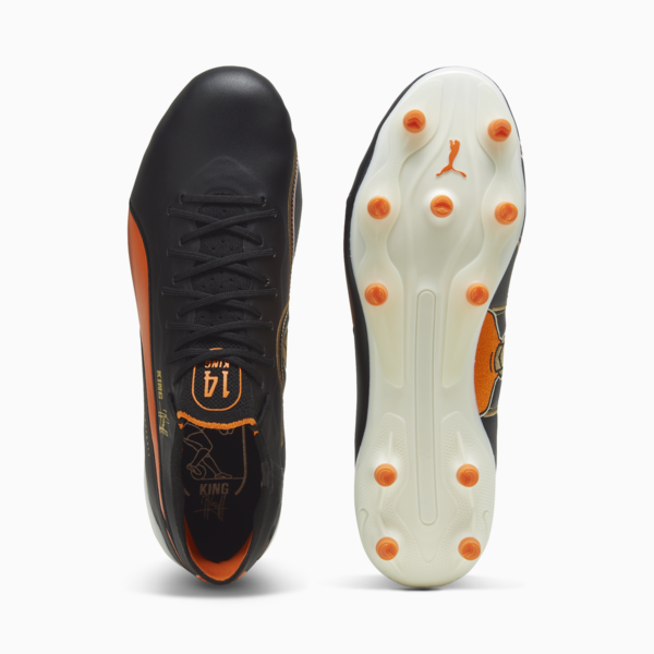 KING ULTIMATE Cruyff FG/AG Football Boots, PUMA Black-PUMA White-Rickie Orange-PUMA Gold-Frosted Ivory, large-MEX
