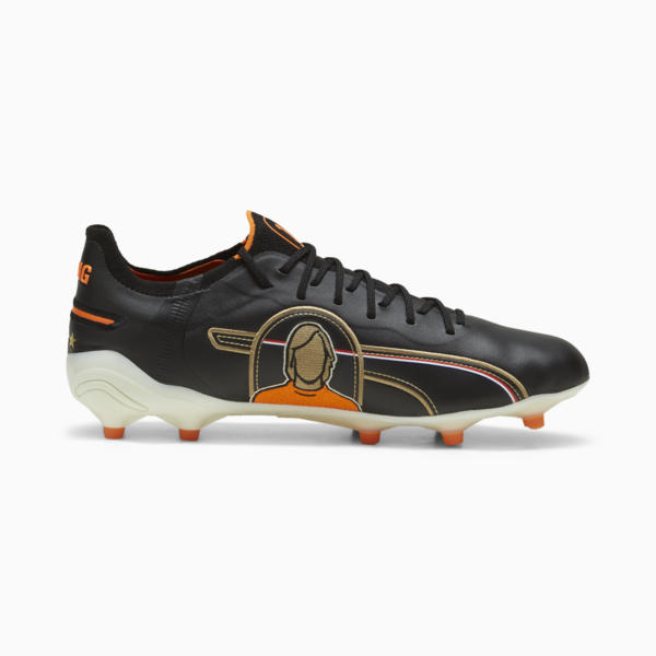 KING ULTIMATE Cruyff FG/AG Football Boots Unisex, PUMA Black-PUMA White-Rickie Orange-PUMA Gold-Frosted Ivory, large-ZAF
