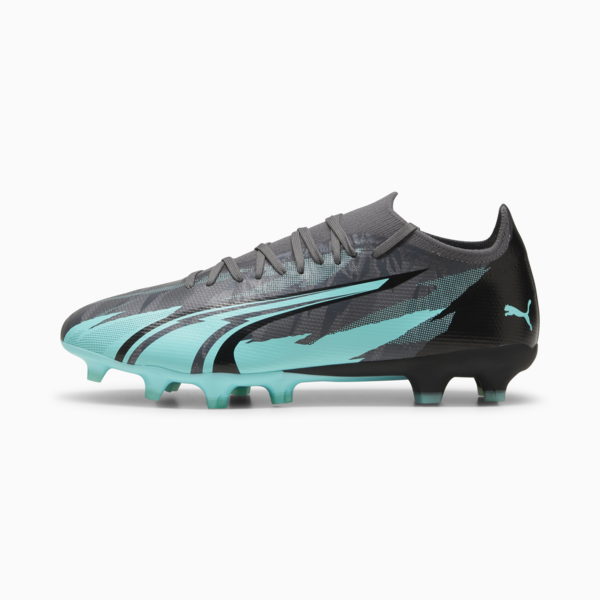 ULTRA MATCH RUSH FG/AG Football Boots, Strong Gray-PUMA White-Elektro Aqua, large-ZAF