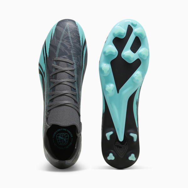 ULTRA MATCH RUSH FG/AG Football Boots Unisex, Strong Gray-PUMA White-Elektro Aqua, large-ZAF