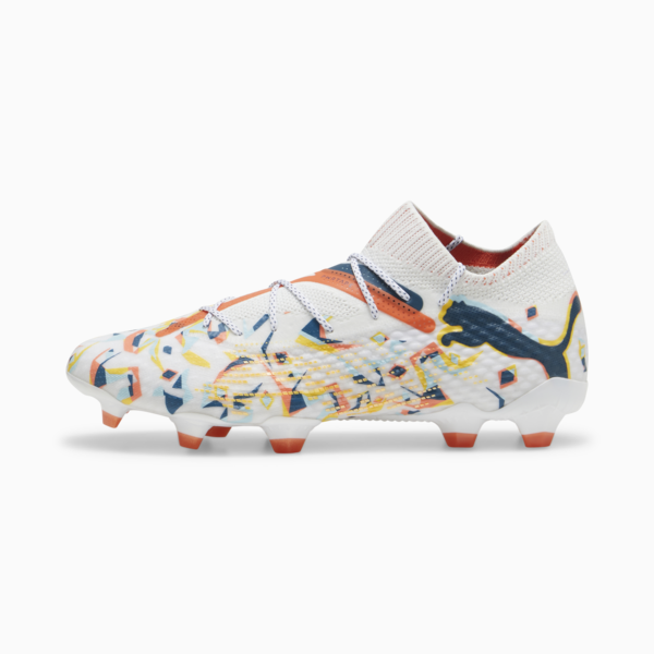 FUTURE 7 ULTIMATE CREATIVITY FG/AG Football Boots, PUMA White-Ocean Tropic-Turquoise Surf-Hot Heat-Sun Stream, large-ZAF