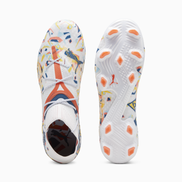 FUTURE 7 ULTIMATE CREATIVITY FG/AG Football Boots, PUMA White-Ocean Tropic-Turquoise Surf-Hot Heat-Sun Stream, large-ZAF