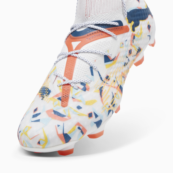 FUTURE 7 ULTIMATE CREATIVITY FG/AG Football Boots, PUMA White-Ocean Tropic-Turquoise Surf-Hot Heat-Sun Stream, large-ZAF