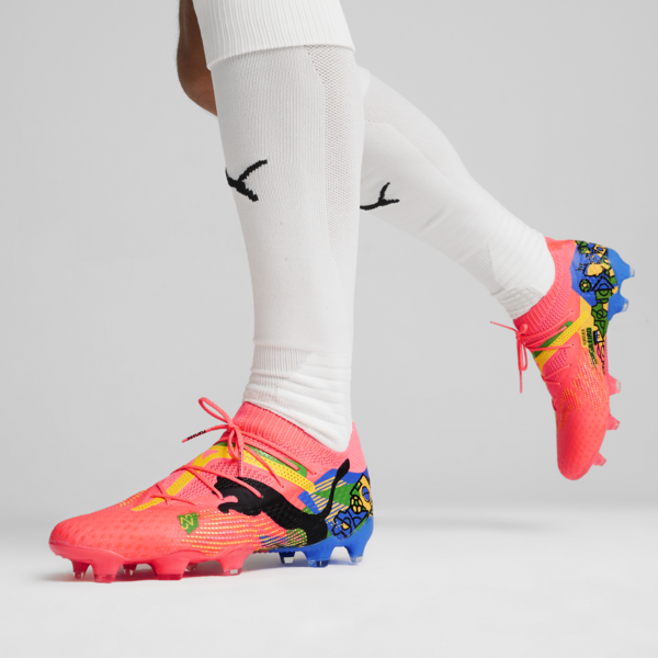 Botines de fútbol PUMA x NEYMAR JR FUTURE 7 ULTIMATE FG/AG, Sunset Glow-PUMA Black-Sun Stream-PUMA Green-Bluemazing, large-ARG