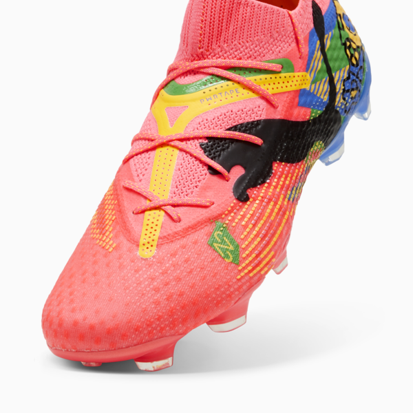 Botines de fútbol PUMA x NEYMAR JR FUTURE 7 ULTIMATE FG/AG, Sunset Glow-PUMA Black-Sun Stream-PUMA Green-Bluemazing, large-ARG
