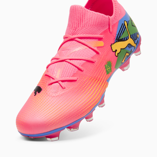 PUMA x NEYMAR JR FUTURE 7 MATCH FG/AG Football Boots, Sunset Glow-PUMA Black-Sun Stream-PUMA Green-Bluemazing, large-ZAF