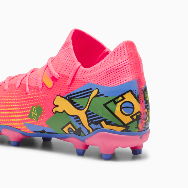 PUMA x NEYMAR JR FUTURE 7 MATCH FG/AG Youth Football Boots, Sunset Glow-PUMA Black-Sun Stream-PUMA Green-Bluemazing, large-ZAF
