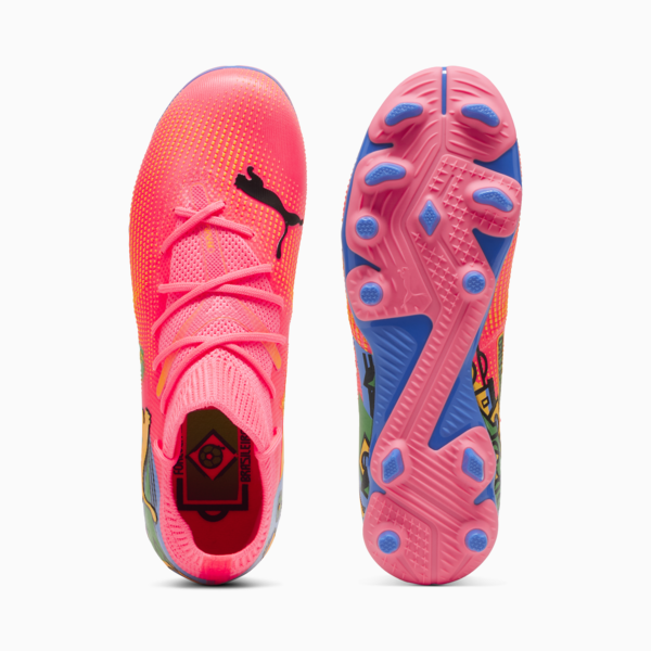 PUMA x NEYMAR JR FUTURE 7 MATCH FG/AG Youth Football Boots, Sunset Glow-PUMA Black-Sun Stream-PUMA Green-Bluemazing, large-ZAF