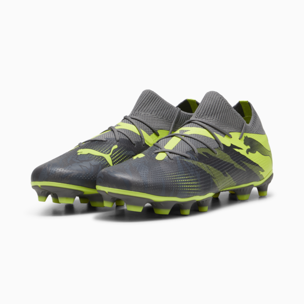FUTURE 7 MATCH RUSH FG/AG Football Boots, Strong Gray-Cool Dark Gray-Electric Lime, large-ZAF